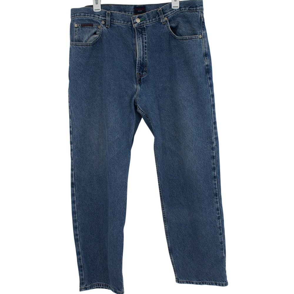 Vintage Y2K Tommy Hilfiger Jeans Mens 40x30 Blue Denim Straight Leg 0991507N